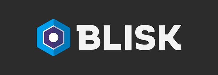 Blisk logo with text dark background dark