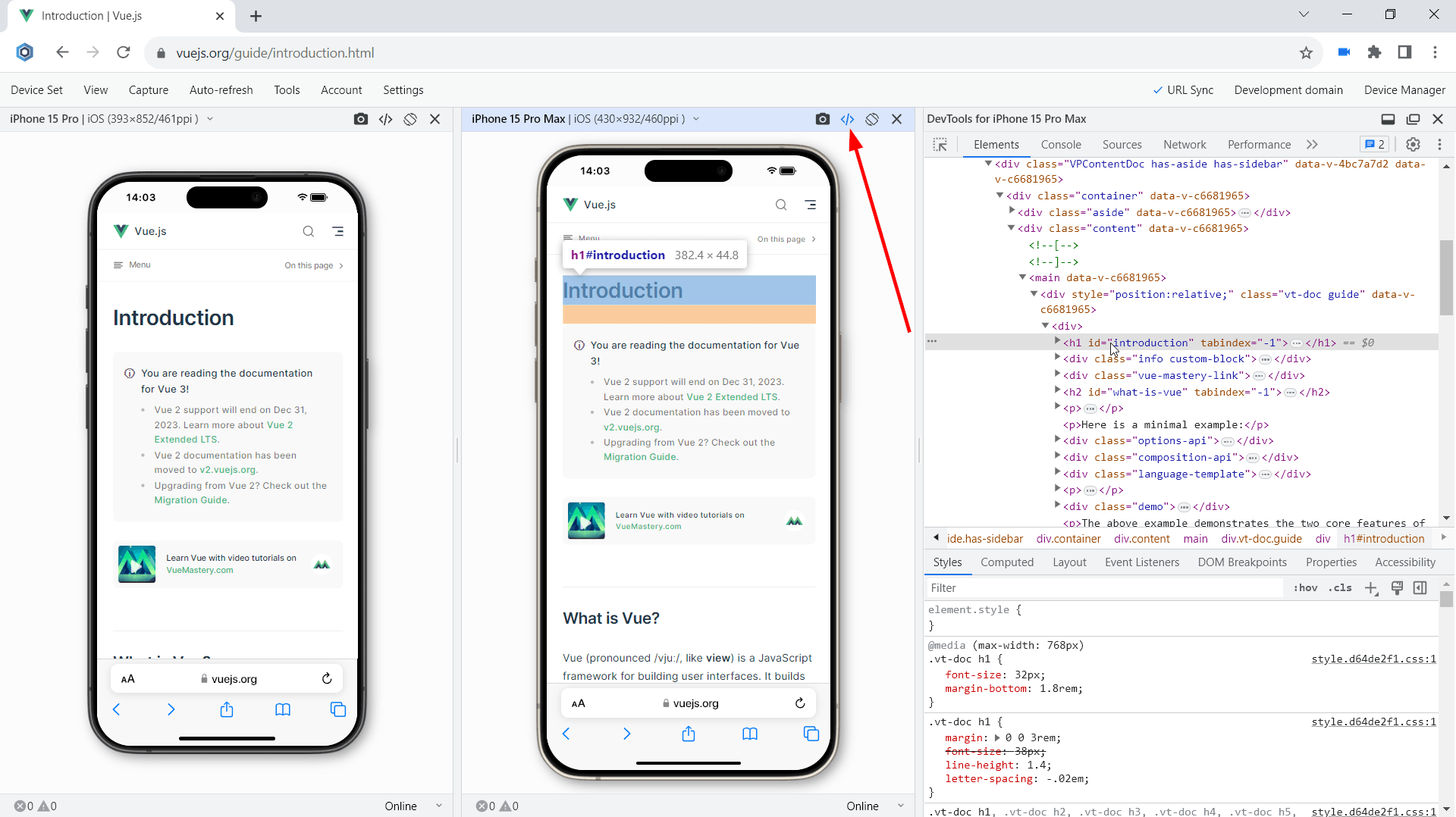 Using Developer Tools on iPhone 15 series
